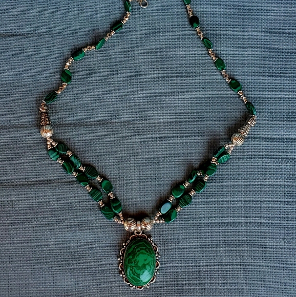 New Unique Mosaic Jasper Silver Necklace. - Picture 13 of 14